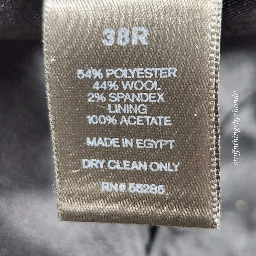EXPRESS Black 2-Button Double Vented Wool Poly Blend 38R Blazer‎ Jacket